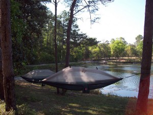 Hammock Tents Hanging at Anderson Pond, Niceville. 