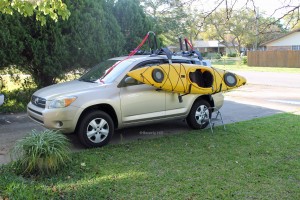 Place the kayak into the cradle.