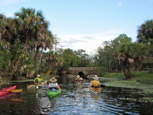 A group of paddlers set off from River Bend Park on the Loxahatchee River